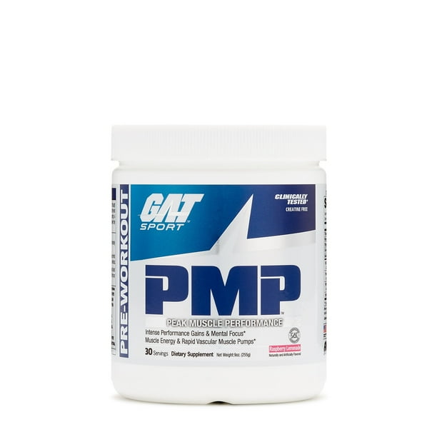 GAT Sport PMP Pre Workout Powder, Raspberry Lemonade, 30 Servings