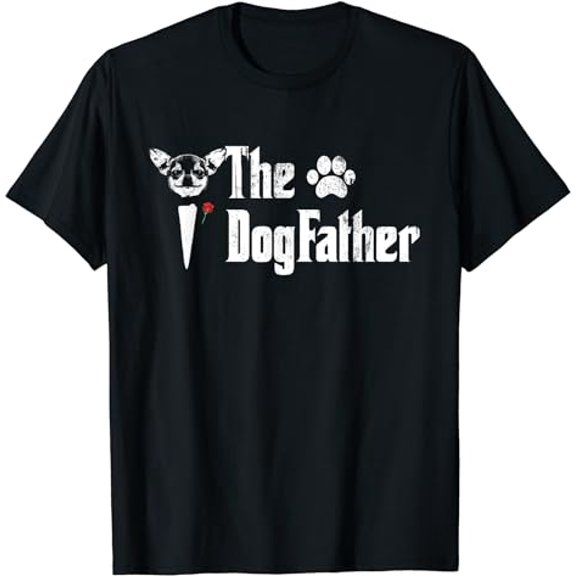 The Dogfather Chihuahua Dog Dad Tshirt Father's Day Gift