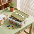 thumbnail image 5 of Plastic Toy Storage Box with Dividers Large Building Block Sorting Bin for Small Toys Creative Toy Organizer Green, 5 of 5