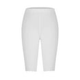 thumbnail image 4 of Jxximdong Leggings for Women Capri Leggings For Women Knee Length Capri Leggings Summer Cropped Pants Casual Solid Comfy Capris White M Yoga Pants, 4 of 5