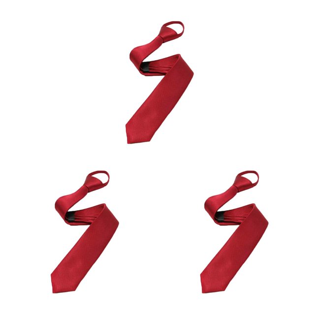 braveheart Hommes Polyester Cravate Solide Cravate Mode Cravate avec Noeud Assorti Complet Unisexe Pull Corde Cravate pour Robe de Mariée Partie Vin Rouge 3Set