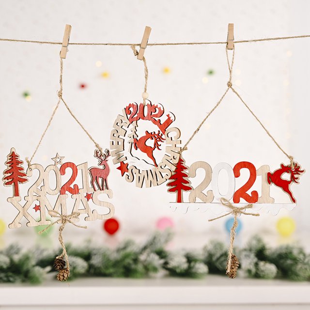 Decoración hogareña Gwong madera colgando decoración creativa moda liviana cartas tarjeta colgante de madera árbol de navidad decoración para fiesta Gwong 21070778