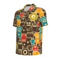 thumbnail image 2 of Balery Robot and Monsters Printed Men’s Short Sleeve Polo Shirt, Midweight Men's Shirt,Golf Polo shirts -Small, 2 of 9