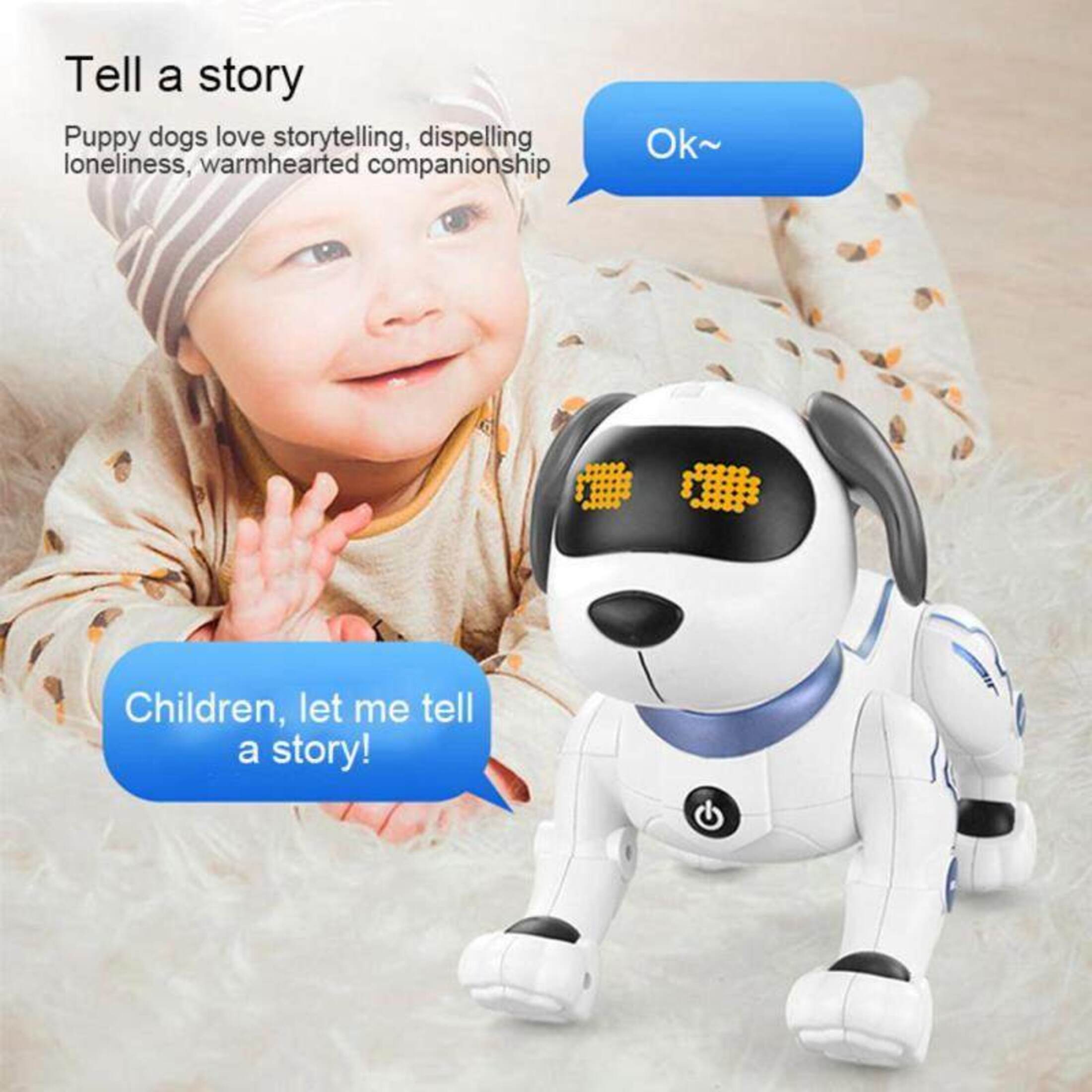 Funtogether Toy Remote Control Robot Dog, Interactive & Programmable RC Puppy that Sings, Dances, and Tells Stories, STEM Educational Toy for Kids Product Description Summary