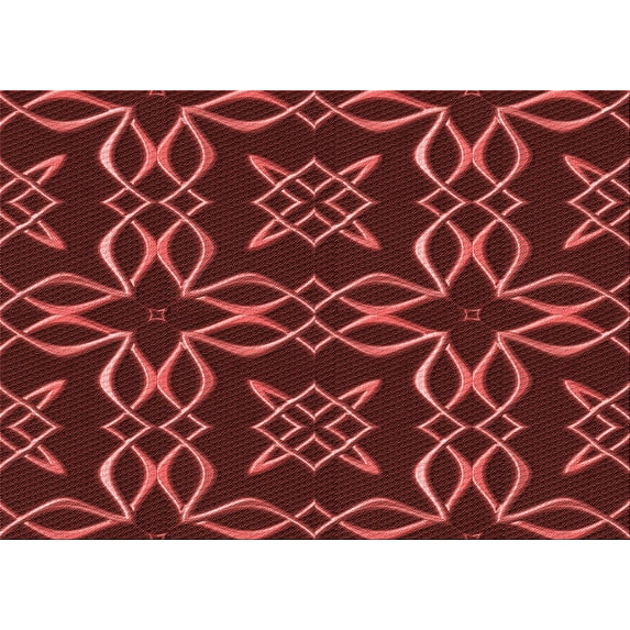 Ahgly Company Indoor Rectangle Patterned Grapefruit Red Area Rugs, 2' x 4'