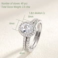 thumbnail image 6 of Wuziwen Halo Oval Cut Wedding Ring Sets for Her 925 Sterling Silver Engagement Rings for Women Size 10, 6 of 9
