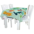 thumbnail image 2 of Coolnut Adorable Set With Funny Dinosaurs Tablecloth Modern Table Cover for Home Decoration, Spill Proof Cloth Washable for Dinner Picnic, 60"x120", 2 of 6
