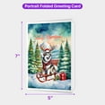 thumbnail image 5 of Merry Christmas Santa Reindeer Antlers Alaskan Malamute Sleigh Xmas Winter Holiday 5x7in Folded Greeting Card Alaska Mal Dog Lovers Gifts Single Note Card with Envelope - 00023, 5 of 5