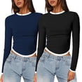 thumbnail image 4 of AJZIOJIRO Women Summer Casual Cotton Shirt Tops Long Sleeve Slim T-Shirt XS-XL, 4 of 9