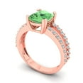 thumbnail image 2 of Solitaire with Accents Engagement Ring for Women - 3.48ct Simulated Green Diamond in 14K Rose Gold Promise Ring, 2 of 6