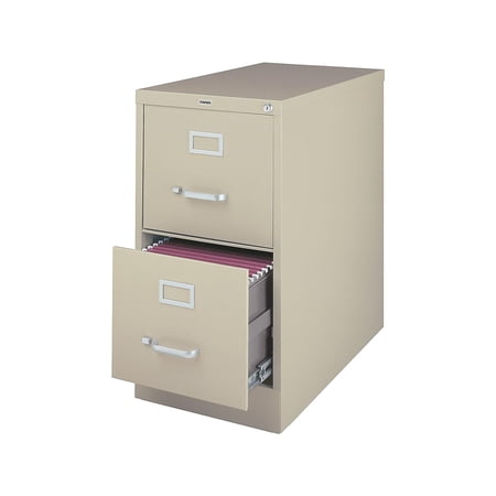 Staples 2-Drawer Vertical File Cabinet Locking Letter Putty/Beige 26.5 D 13440D-CC