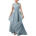 thumbnail image 2 of NAISIBABY Girls Princess Dress, A-Line Elegant Sleeveless Long Length Pageant Party Wedding Formal Dress Blue 7T, 2 of 3