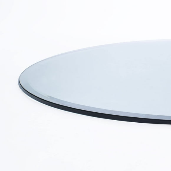 14" Inch Round 1/2" Thick Clear Glass Table Top with beveled Edge and Tempered Glass, Replacement Glass Table Top, Great for dining tables, end tables, and outdoor patio table tops or table protector.