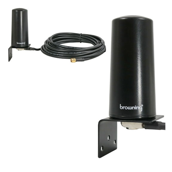 Browning 5G/4G/3G/LTE/Wi-Fi/Cellular 4-dBi Gain 806 MHz to 2,500 MHz Tri-Band Antenna Hole-Mount Kit with 17-Ft. Low-Loss Cable and SMA Connector, BR-2483-H