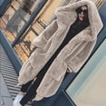 thumbnail image 6 of Ofreoo Winter Coats for Women Faux Fur Collar Classic Leopard Medium Long Jacket,Holiday,Wedding,Party on Clearance, 6 of 7