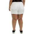 thumbnail image 2 of A3Denim Women's Plus Size Raw Edge Denim Shorts, 5" Inseam, Sizes 16W-24W, 2 of 6