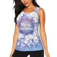 thumbnail image 2 of Uemuo Round Snow Merry Christmas Pattern Workout Tank Tops for Women Breathable Moisture-wicking tank top Sleeveless Running Loose Fit Yoga Tops Active Shirts Sports Gym Exercise, 2 of 9