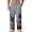 Dark Gray, variant on Linen Pants for Men Straight Leg Palm Tree Loose Fit Drawstring Elastic Waist Trendy Outdoor Trousers for Walking