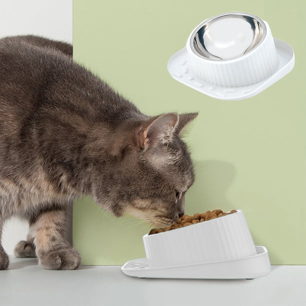 RKSTN Cat Bowls Pet Spill Prevention Eating Bowl White
