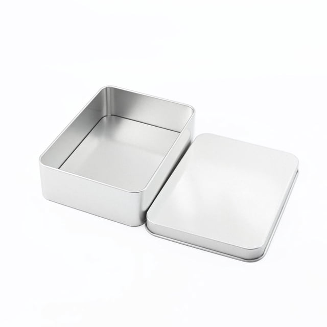 Caja de hierro para embalaje con ventana rectangular, accesorios y piezas, caja de hierro para embalaje general, caja de hojalata
