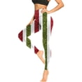 thumbnail image 4 of DeHolifer Womens Stretch Yoga Leggings Strip Printed Fitness Running Gym Sports Full Length Active Pants Yoga Full Length Pants Green L, 4 of 6