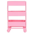 thumbnail image 4 of Dollhouse 3 Tier Storage Rack, Dollhouse Trolley Rack Removable Mini 1:12 Scale Modern Rectangle Style With Wheels For Kids Pink, 4 of 8