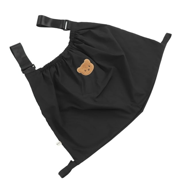 Organisateur de Poussette pour Bébé, Motif d'Ours, Grande Capacité, Réutilisable, Mignon, Simple, Résistance aux Déchirures, Résistant à l'Abrasion, Organisateurs de Poussette pour Portefeuille pour Téléphone Mobile, Noir