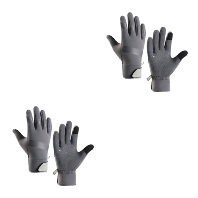 Guantes de invierno Naiovety con partículas de silicona antideslizantes en la palma color Gris M