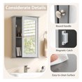 thumbnail image 4 of Contemporary Medicine Cabinet with Mirror, Wall Mounted Bathroom Storage Adjustable Shelf, Reversible Door for Hallway, Grey, 4 of 5