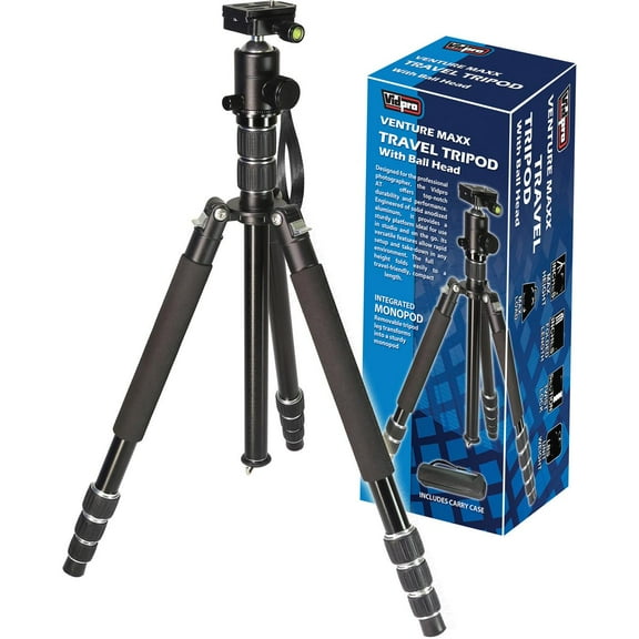 VidPro AT-77 VentureMaxx Professional 4-Section Aluminum Travel Tripod with Ball Head