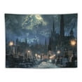thumbnail image 5 of Creowell  Castle Moon Night Tapestry, Wolf Fantasy Medieval Town Wall Hangings Tapestry for Men Bedroom Gothic Style Castle Tapestries for Living Room Office Dorm Man Cave Background 40x30inch, 5 of 6