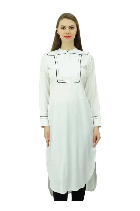 Designer Indian Rayon Punjabi Kurta For Womens Ethnic Straight Casual Tunic Kurti