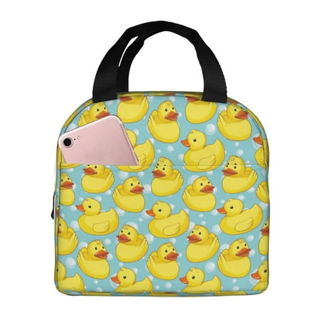 Insulated Lunch Bag for Women Men - Cartoon Funny Cute Duck Bubble Leakproof Cooler Lunch Box for Women Men  Lunch Tote Bags for Work School Picnic Travel