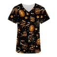 thumbnail image 5 of Mifsaly Womens Scrub Tops Cute Bunny and Egg Print Easter Shirts for Women V-Neck Short Sleeve Nursing Uniforms Doctors Nurse Festival Casual Workwear with Pockets L, 5 of 6