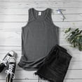 thumbnail image 6 of Women Summer Tops Women Sleeveless Summer Casual Tops O Neck Solid Color Casual Shirts Loose Fit Blouse Women's Shirts Sleeveless Tunic Loose Fit Tank Top Dresses for Clothes Woman Denim Dark Gray L, 6 of 7