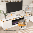 thumbnail image 2 of BOSSIN Fireplace TV Stand with 36" Electric Fireplace for Living Room,LED Light Entertainment Center,2 Tier TV Console Stand for TVs Up to 90", 2 of 7