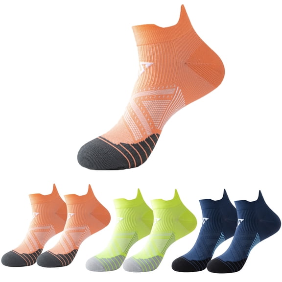 3 Pairs Low-Cut Compression Socks – Breathable Arch & Ankle Support Socks for Running and Daily Wear