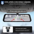thumbnail image 3 of PHILIPS Retrovisor con Camara, Cámara Delantera y Trasera Coche 2k/1080P, DashCam con Espejo Pantalla Táctil 9.66", Función Visión Nocturna HD, Imagen Reversa, Free 32GB Card, 3 of 5