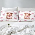 thumbnail image 4 of Erosebridal Cartoon Guinea Pig King Sheet Sets, Pink Bow-tie Bedding King Size, Cute Hamster Decor 4pcs, 4 of 7
