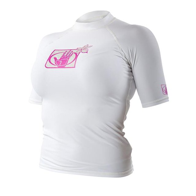 Body Glove 13210W-XL-WHT Basic Womens Short Arm Rashguard - Extra Large, White