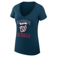 thumbnail image 2 of Women's G-III 4Her by Carl Banks Navy Washington Nationals Super-Slim Fit Lightweight Team Logo Graphic V-Neck T-Shirt, 2 of 5