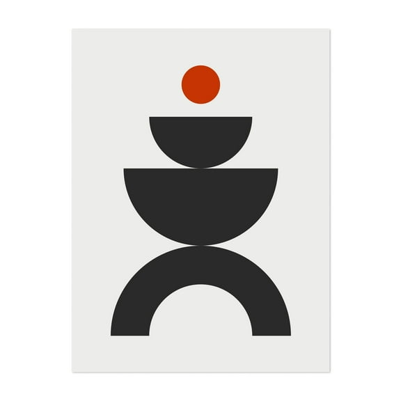 Balanced geometric shapes - Illustration Unframed Wall Art Print 5 x 7 inches