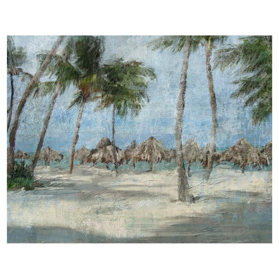 Masterpiece Art Gallery Beach Walk Palm Trees by Studio Arts Canvas Art Print