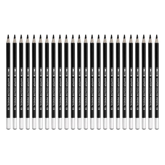 Uxcell 24Pcs Watercolor Pencil for Coloring Drawing Painting Black