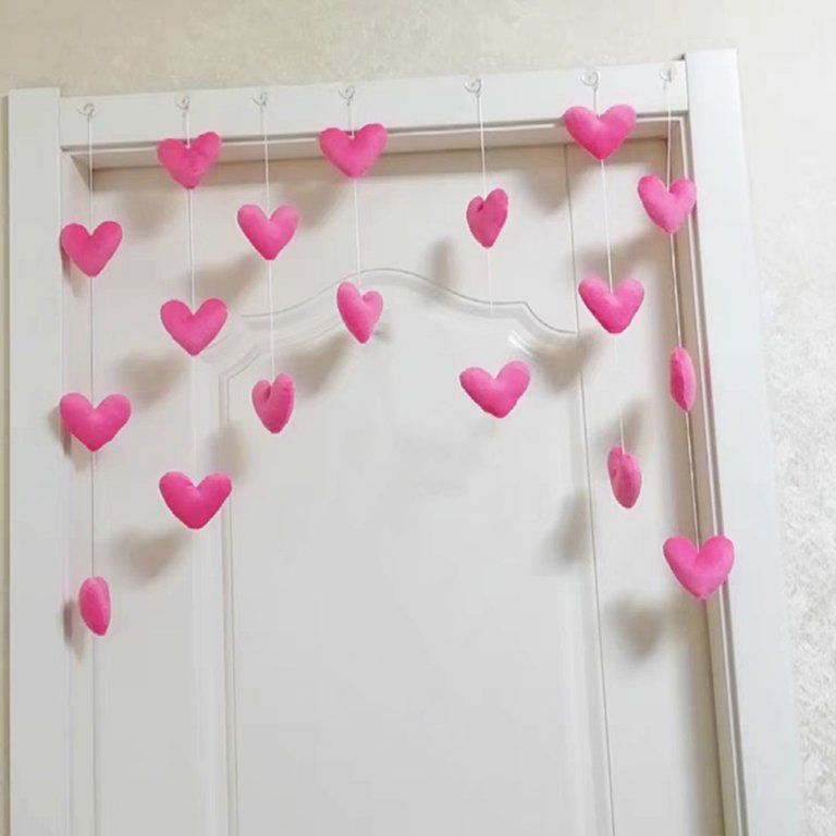Popvcly 2Pack Heart Garland Decorations for Valentines - NO DIY