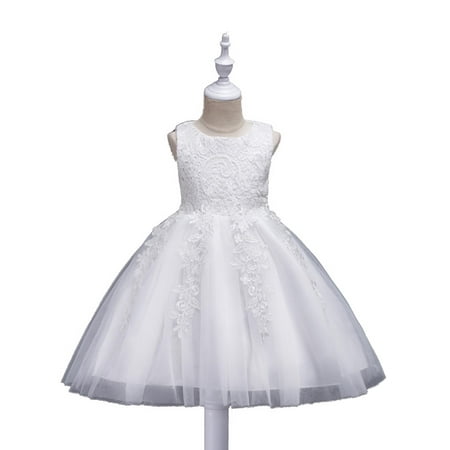 

LAPA Children Girls Lace Sleeves Night Dress Elegant Solid Ball Gown