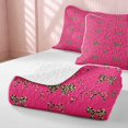 thumbnail image 4 of Erosebridal Leopard Bow Print Twin Quilt Set for Girls, Cheetah Animal Spots Girly Twin Coverlet Set, 2 Pieces 1 Bedspread and 1 Pillowcase, 4 of 7
