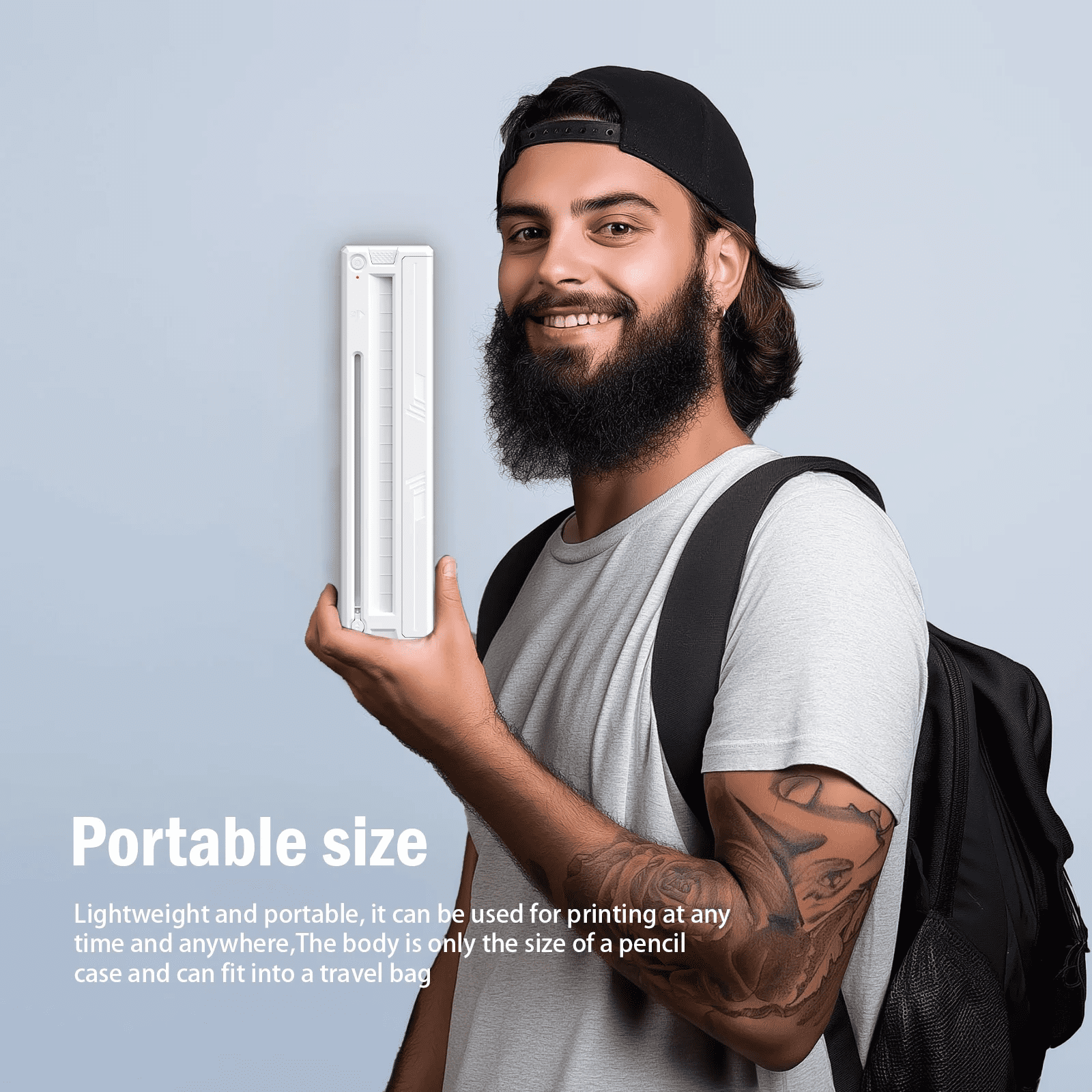 Wireless Tattoo Stencil Printer & A4 Thermal Printer with App Custom, Print Realistic Portraits, 6 Transfer Papers Included and Six Sheets of Thermal Paper