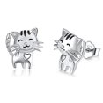 thumbnail image 1 of Pendientes de gato de dibujos animados de plata de ley 925 Pendientes de playa hawaianos de verano Pendientes hipoalergénicos Lindos pendientes Joyas Regalo de cumpleaños Graduación para mujeres, 1 of 4