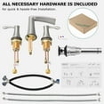 thumbnail image 4 of PARLOS Widespread 2-handle Waterfall Bathroom Faucet with Drain Assembly, 4 of 7